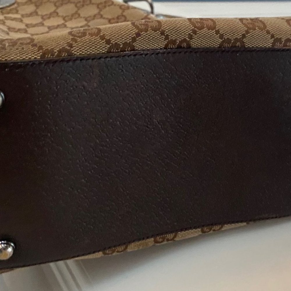 Gucci Canvas Monogram Eclipse Double Strap Tote S… - image 7